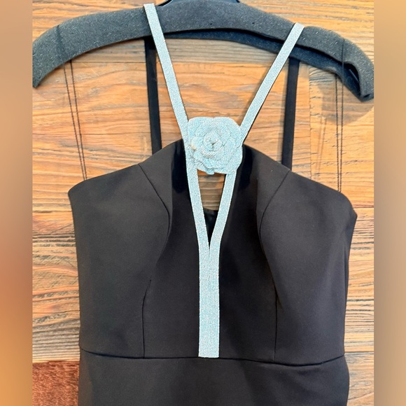 Liv Foster Black Midi Dress with Rhinestone & Cut Out Detailing NWT - Picture 10 of 16